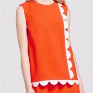 Victoria Beckham Orange White Top Blouse